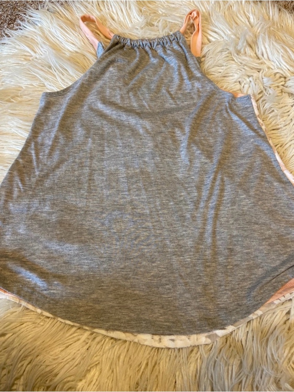 Jolt boho Pink Floral Lace Tank with Gray Trim - Picture 4 of 4